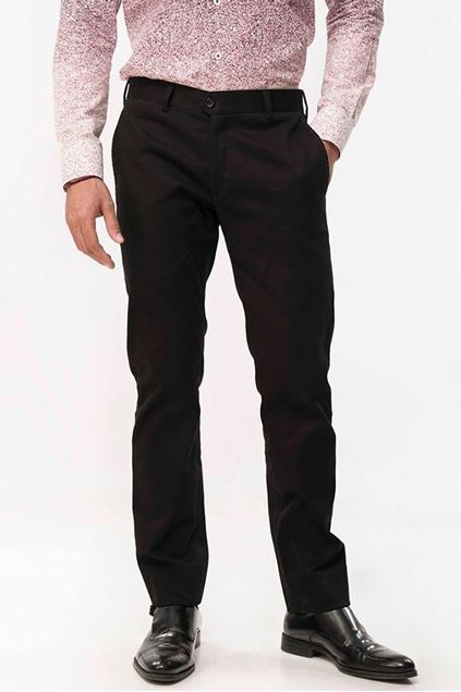 Picture of Solid Black Cotton Chinos