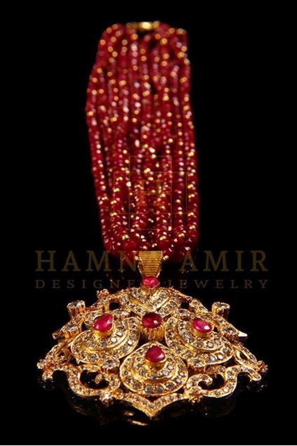 Picture of Gold Plated Ruby and Zircon Mala
