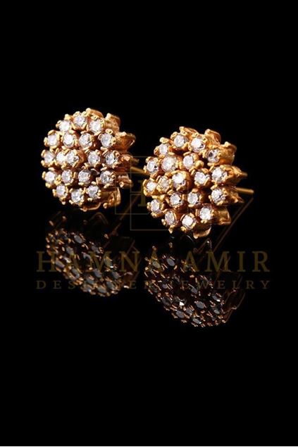 Picture of Gold Plated Zircon Earrings