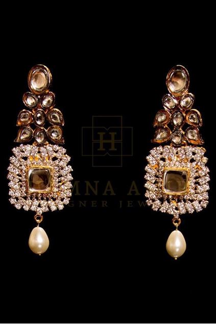 Picture of Kundan with Zircons and Pearl Earring