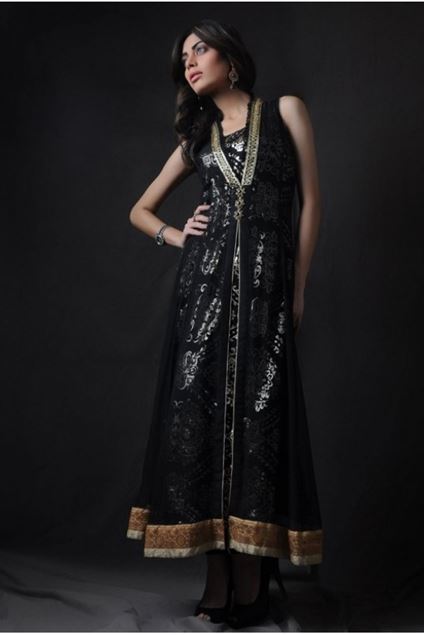 Picture of Pure Chiffon Jacket With Front Patti Embellished
