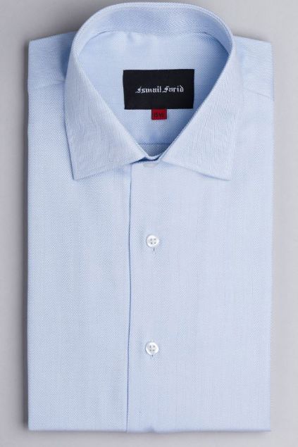 Picture of Blue Herringbone Classic Collar Shirt