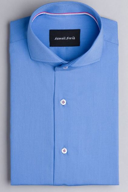 Picture of Blue Check Textured Weave Shirt