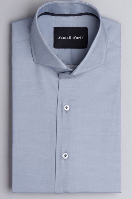 Picture of Medium Grey Spread Collar Cotton Shirt
