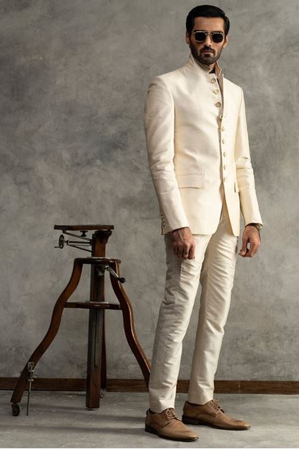 Picture of Beige Raw Silk Prince Coat