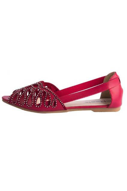 Picture of Casual Peep-Toe 080022 - Red