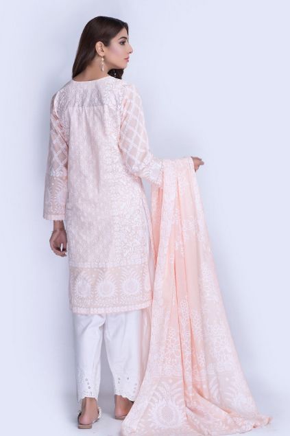 Picture of Peach Printed Shirt And Dupatta