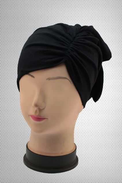 Picture of Black Side Parting Hijab Cap