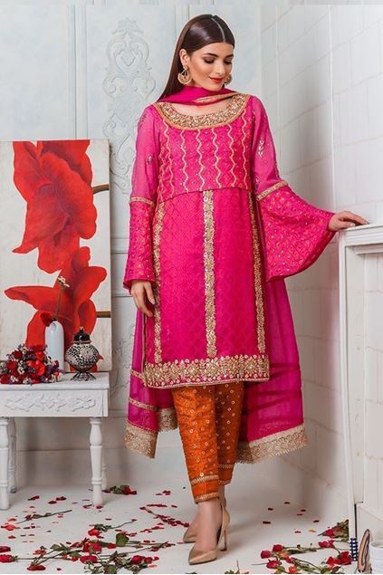 Sadaf Amir - Pink Formal Khadi Shirt