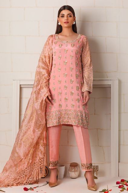 Sadaf Amir - Pink Formal Raw Silk Shirt