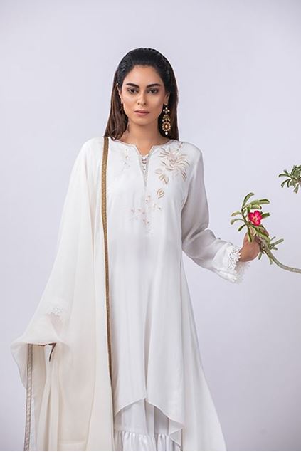 Picture of Silk Lawn Kameez with Chicken Panel and Embroidery