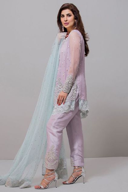 Picture of Lilac and Ice Blue Dupatta Dress