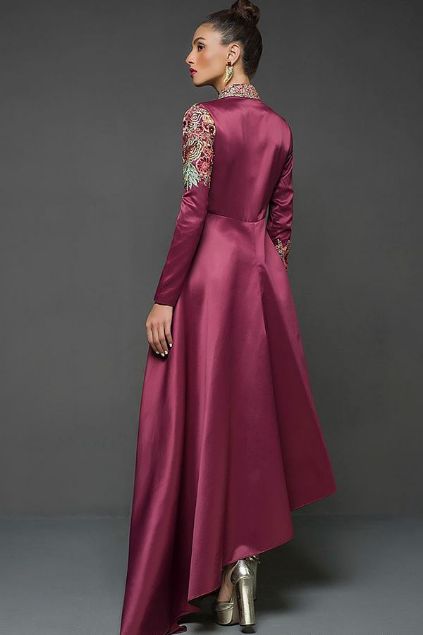 Picture of Maroon Gown Asymmetrical