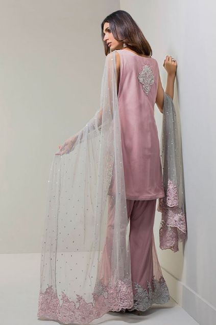 Picture of Mauve with Grey Dupatta Dress
