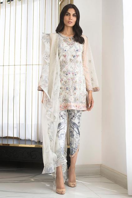 Picture of Net Worked Shirt with Dupatta
