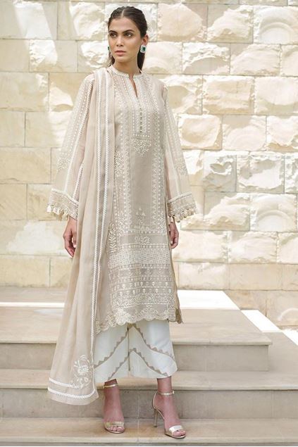 Picture of Embroidered Organza Shirt With Dupatta