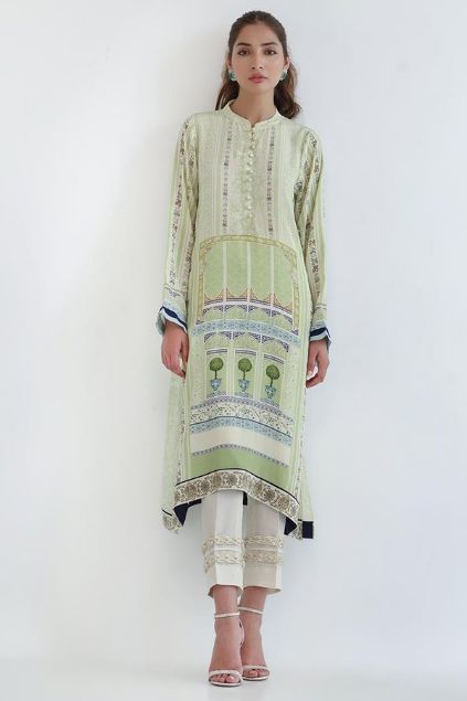 Picture of Printed Crepe Long Shirt