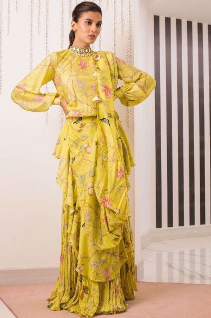 Picture of Printed Crushed Sari Dress