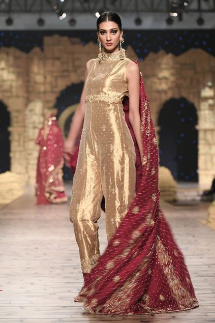 Sadaf Amir - Golden Bridal Raw Silk Suit