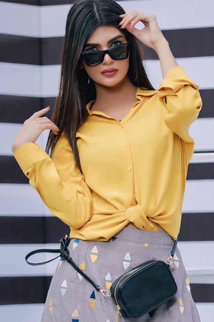 Sadaf Amir - Yellow Fusion Cotton Shirt