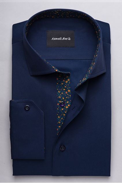 Picture of Navy Dress Shirt - Floral Detailed