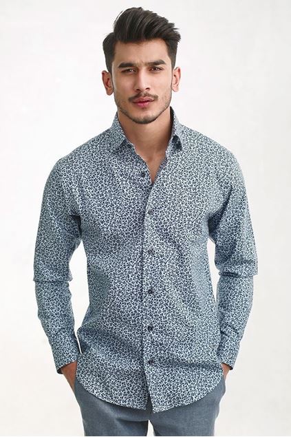Picture of White - Blue Floral Shirt