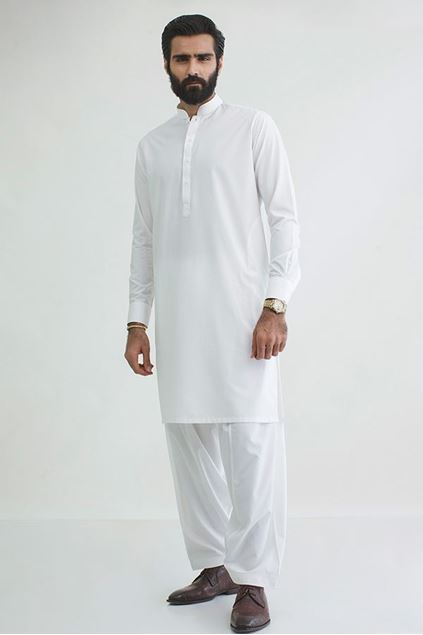 Picture of Off White Classic Kameez Shalwar