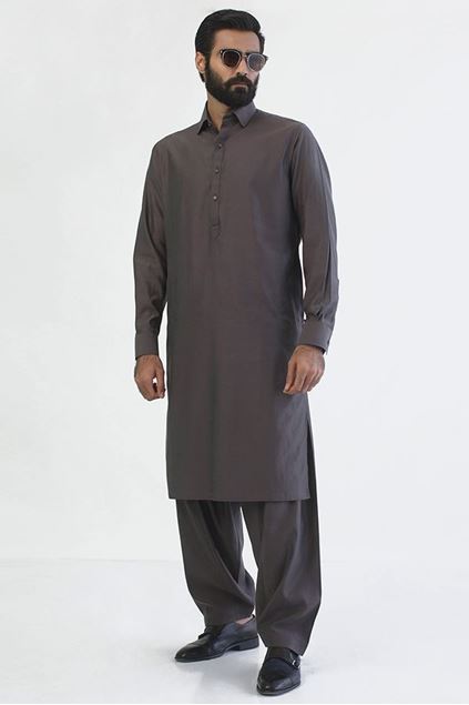 Picture of Brown Classic Kameez Shalwar
