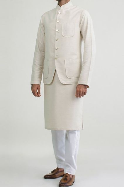 Picture of Off White Karandi Waistcoat