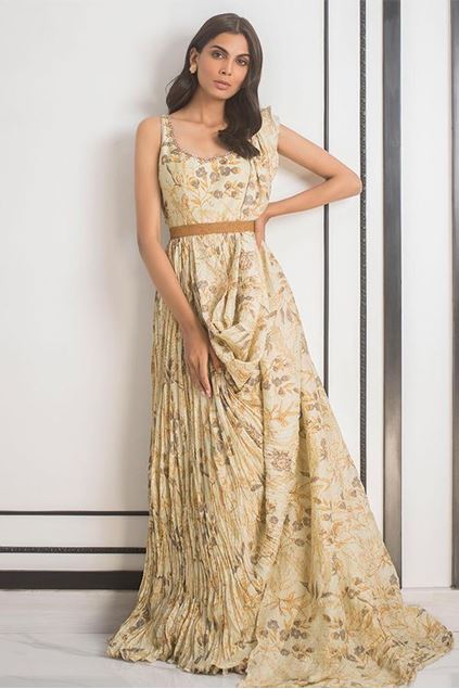Picture of Printed Crushed Draped Saree