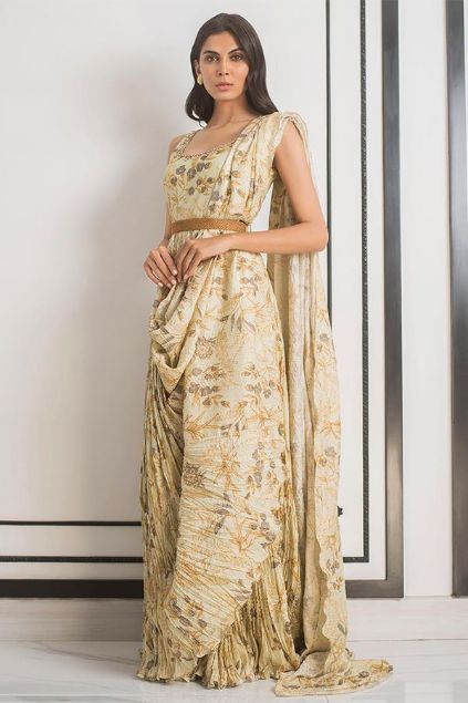 Picture of Printed Crushed Draped Saree