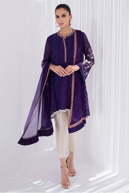 Picture of Embroidered Cotton Net Kurta
